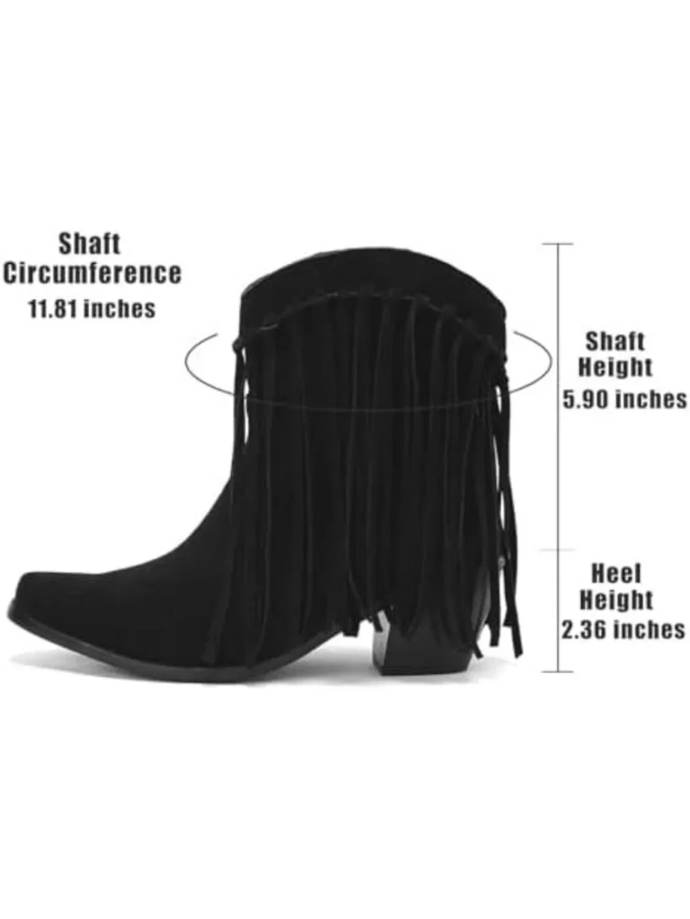 Fringe Ankle Cowboy Boots for Women | Pull-On Short Cowgirl Booties with Tassels